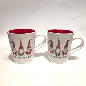 'Chillin With My Gnomies' Set Of 2 Ceramic Mugs 12 oz